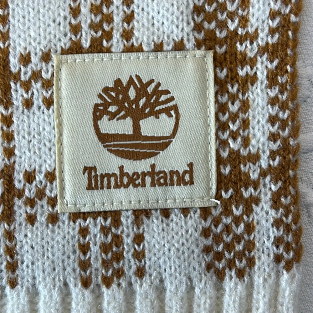 Timberland Plaid Scarf in Butterscotch Gold and Cream 65